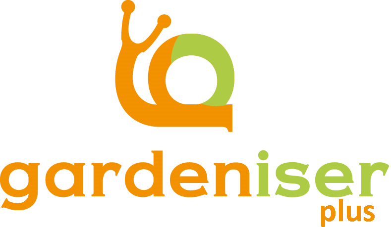 Logo gardeniser plus (grün-orange Schnecke)